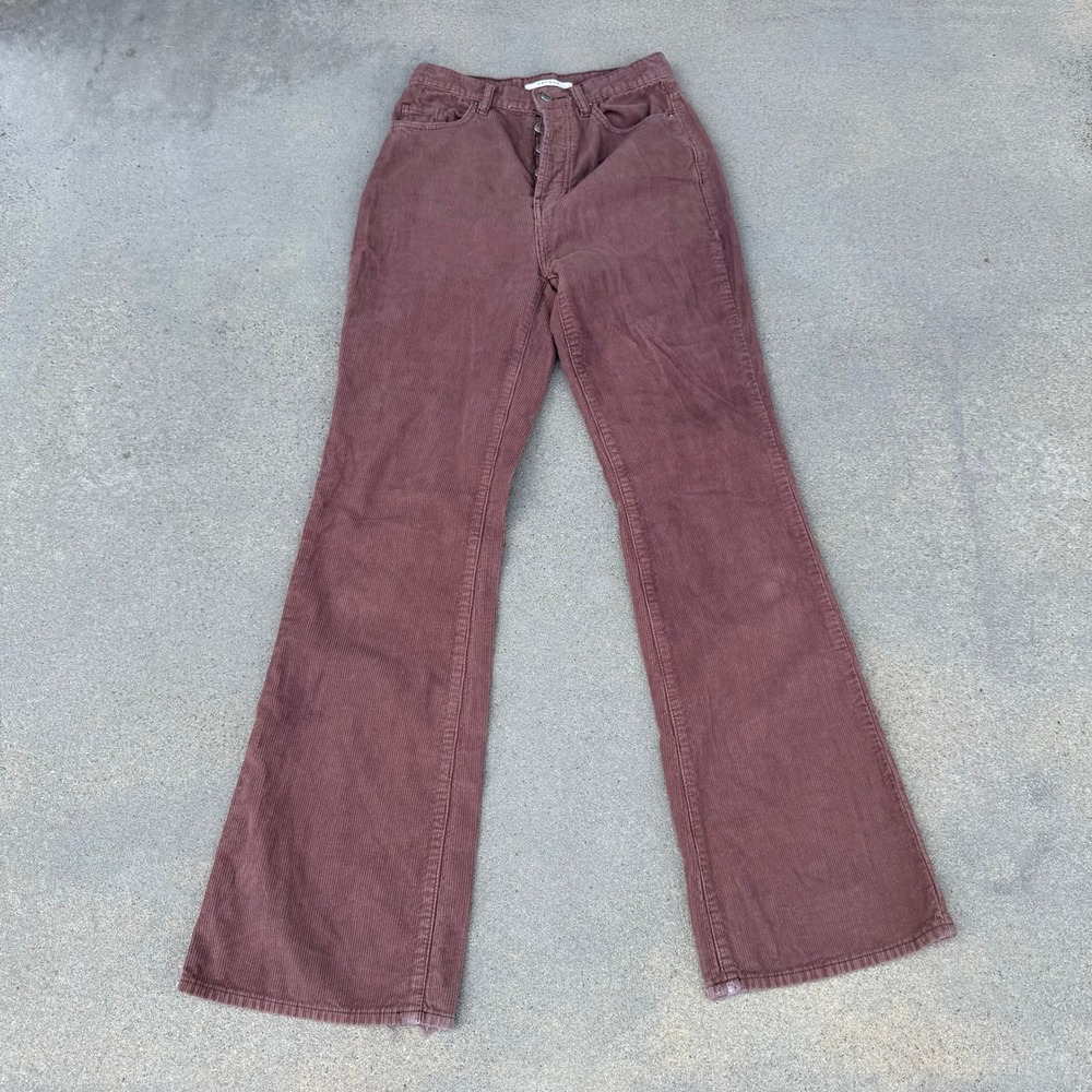 PacSun Corduroy Mauve Flare Pants Waisted Button Fly 25